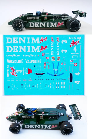Decal Tyrrell 011 - M. Alboreto - B. Henton - 1982 Green Livery
