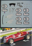 Decal Maserati 8 CTF  # 2 - Wilbur Shaw 1939